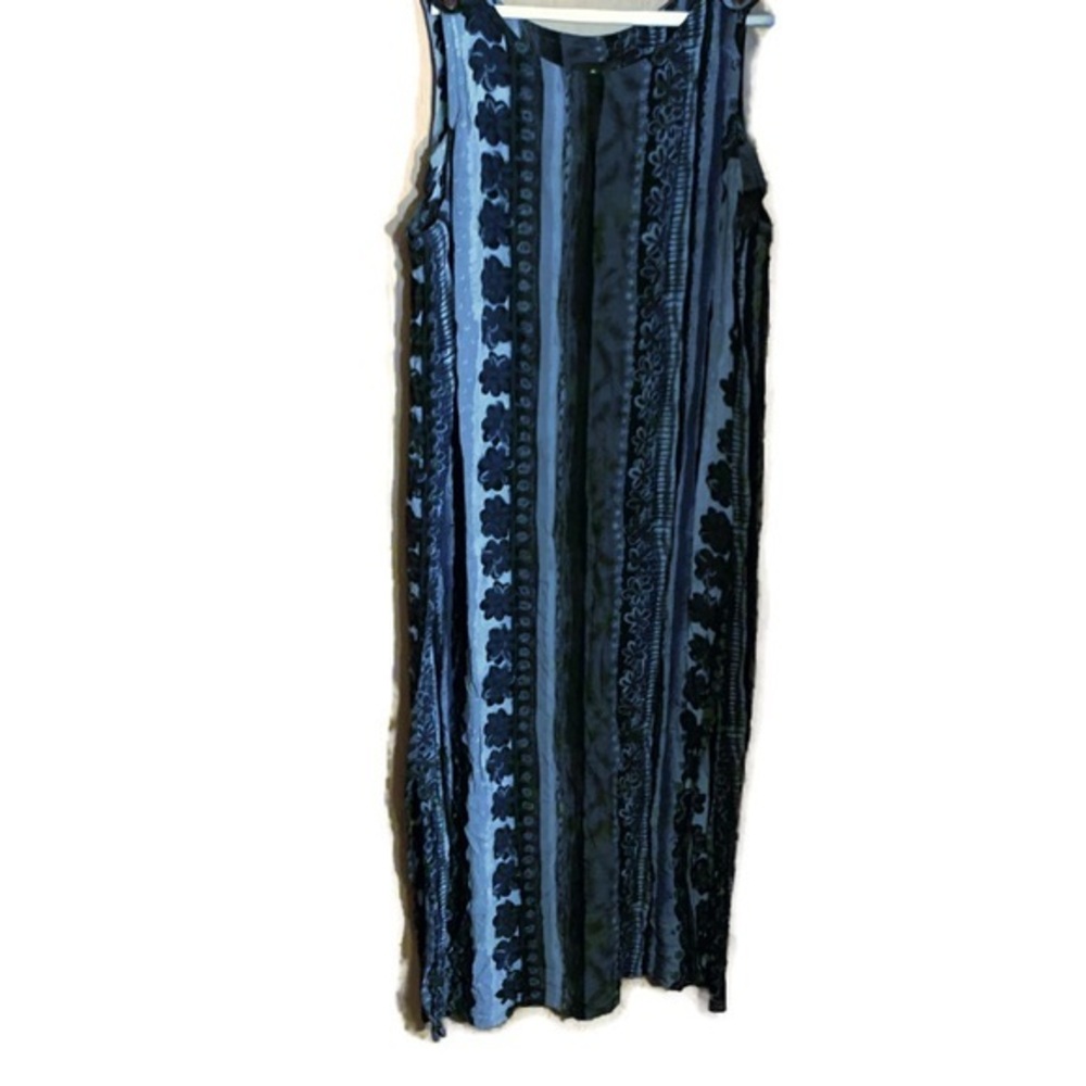 SAG HARBOR Blue Floral Sleeveless Maxi Dress 20W